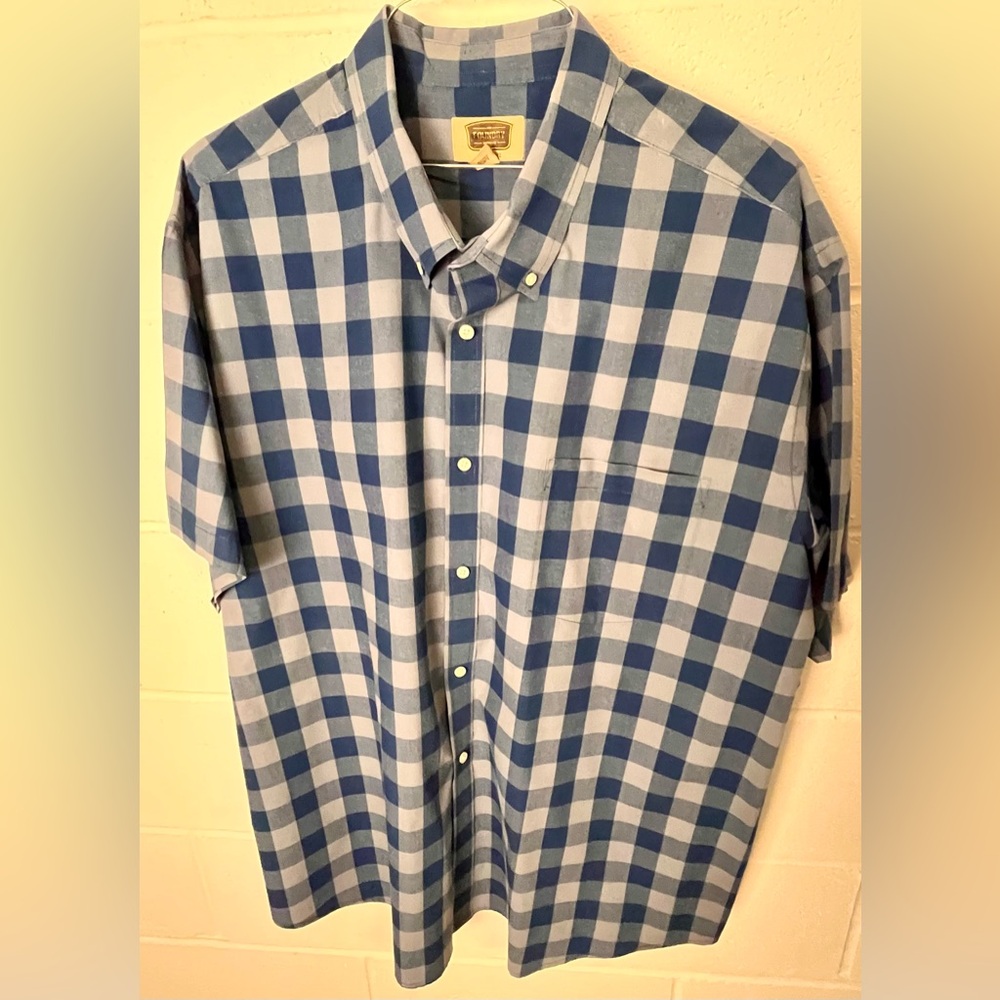 The Foundry Supply Co. Blue and White Plaid Men's Shirt